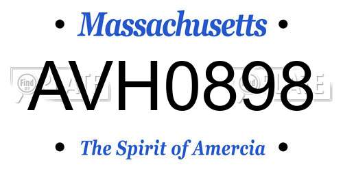 AVH0898 Massachusetts License Plate
