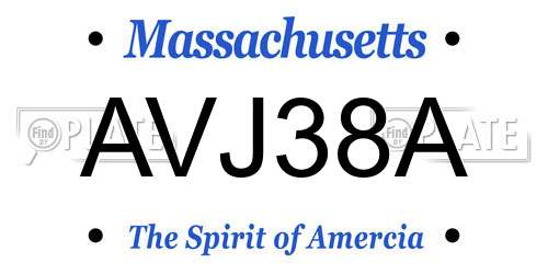 AVJ38A Massachusetts License Plate