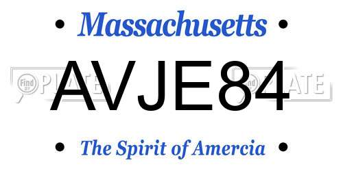 AVJE84 Massachusetts License Plate