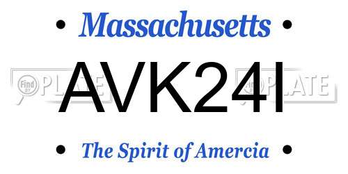 AVK24I Massachusetts License Plate