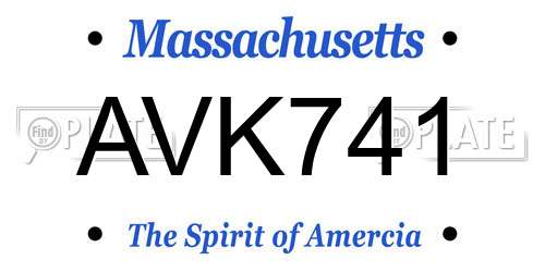AVK741 Massachusetts License Plate