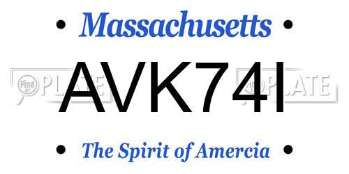 AVK74I Massachusetts License Plate