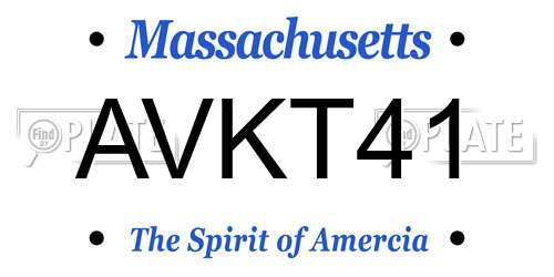AVKT41 Massachusetts License Plate