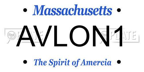 AVLON1 Massachusetts License Plate
