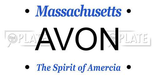 AVON Massachusetts License Plate