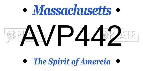 AVP442 Massachusetts License Plate