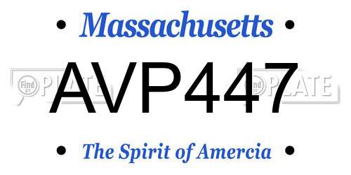 AVP447 Massachusetts License Plate