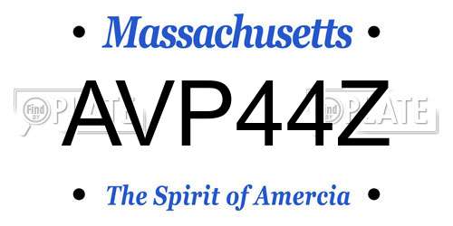 AVP44Z Massachusetts License Plate
