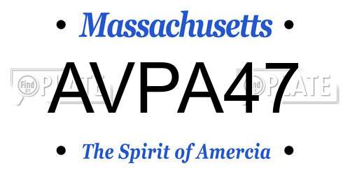 AVPA47 Massachusetts License Plate