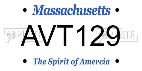 AVT129 Massachusetts License Plate