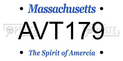 AVT179 Massachusetts License Plate