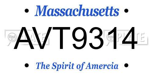 AVT9314 Massachusetts License Plate