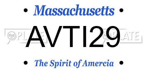 AVTI29 Massachusetts License Plate
