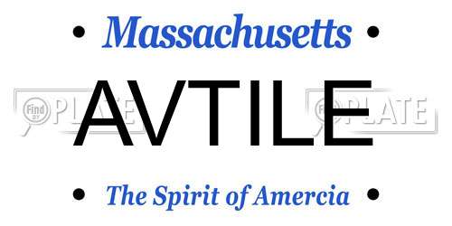 AVTILE Massachusetts License Plate