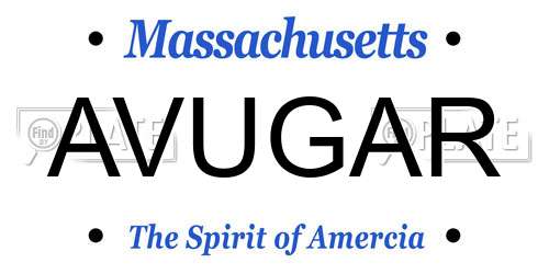 AVUGAR Massachusetts License Plate