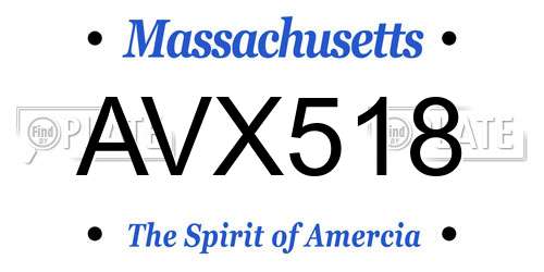 AVX518 Massachusetts License Plate