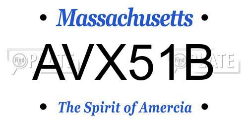 AVX51B Massachusetts License Plate