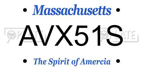 AVX51S Massachusetts License Plate