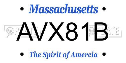 AVX81B Massachusetts License Plate