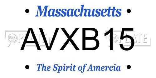 AVXB15 Massachusetts License Plate