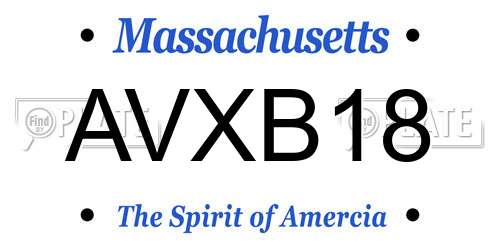 AVXB18 Massachusetts License Plate