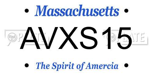 AVXS15 Massachusetts License Plate