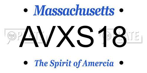AVXS18 Massachusetts License Plate