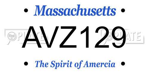 AVZ129 Massachusetts License Plate
