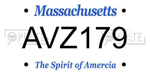 AVZ179 Massachusetts License Plate