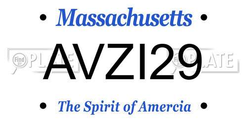 AVZI29 Massachusetts License Plate