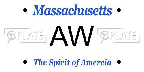AW Massachusetts License Plate