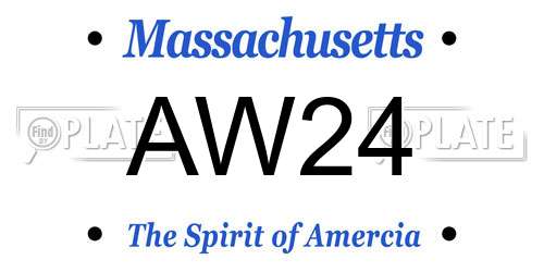 AW24 Massachusetts License Plate
