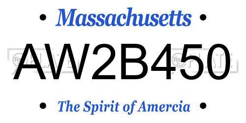 AW2B450 Massachusetts License Plate