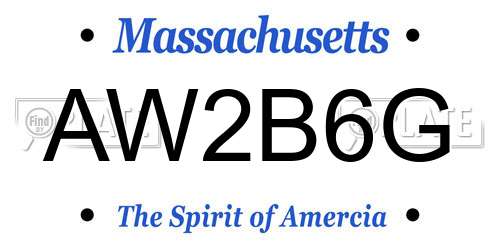AW2B6G Massachusetts License Plate