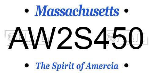 AW2S450 Massachusetts License Plate