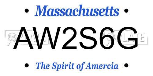 AW2S6G Massachusetts License Plate