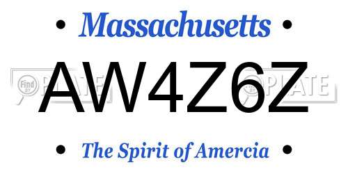 AW4Z6Z Massachusetts License Plate