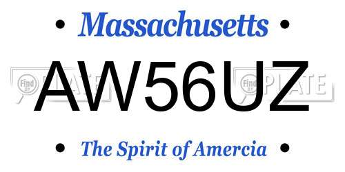 AW56UZ Massachusetts License Plate