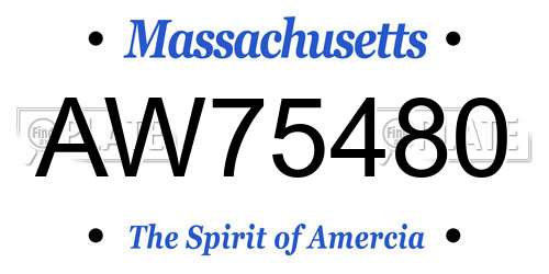 AW75480 Massachusetts License Plate