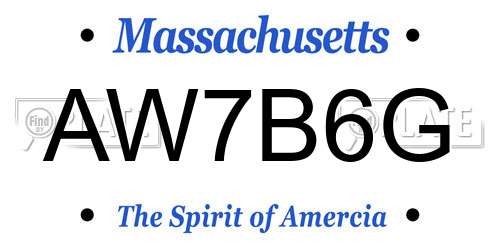 AW7B6G Massachusetts License Plate
