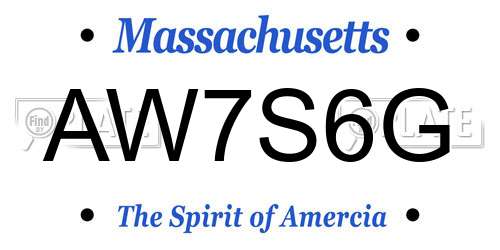 AW7S6G Massachusetts License Plate