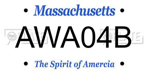 AWA04B Massachusetts License Plate