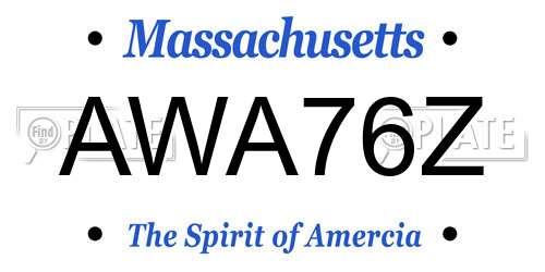 AWA76Z Massachusetts License Plate