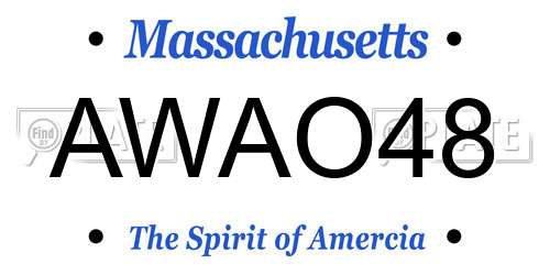 AWAO48 Massachusetts License Plate