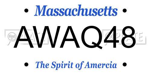 AWAQ48 Massachusetts License Plate