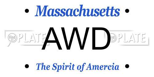 AWD Massachusetts License Plate