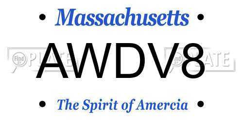 AWDV8 Massachusetts License Plate