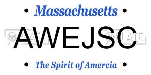 AWEJSC Massachusetts License Plate