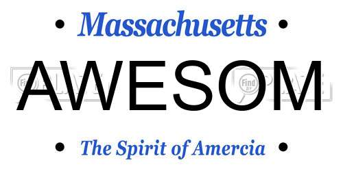 AWESOM Massachusetts License Plate