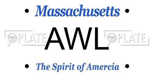 AWL Massachusetts License Plate